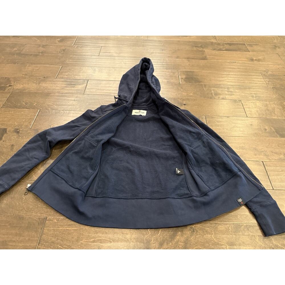 American Giant Womens Navy Full Zip Hooded Sweatshirt XS 100% Cotton Made In USA - Picture 5 of 10